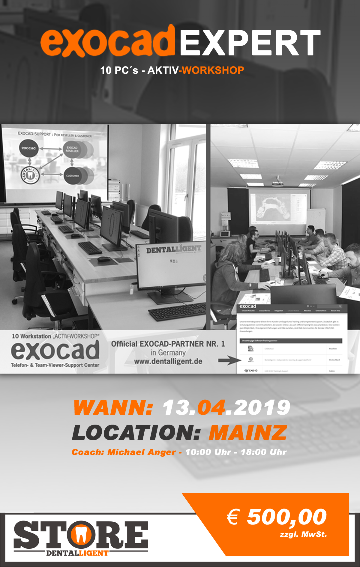 EXOCAD - Experten Seminar - 10 PC´s ACTIV-WORKSHOP