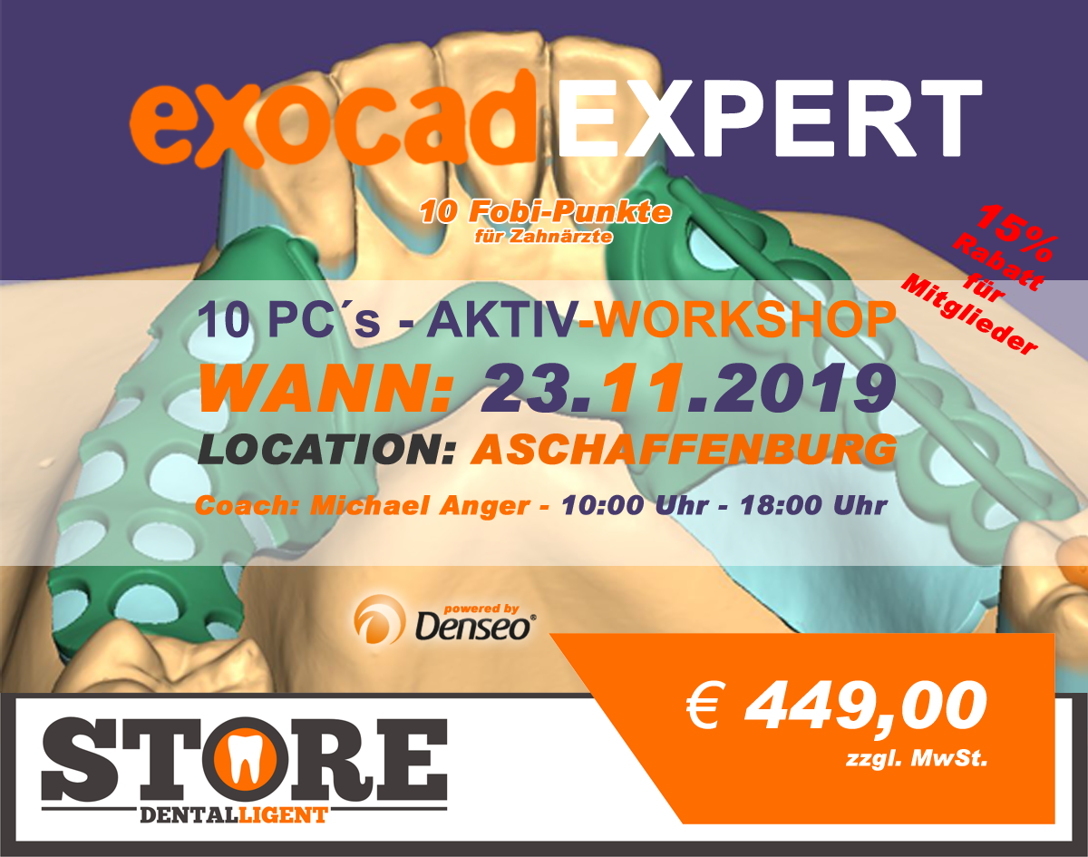 EXOCAD - EXPERT - "AKTIV WORKSHOP" AUSVERKAUFT