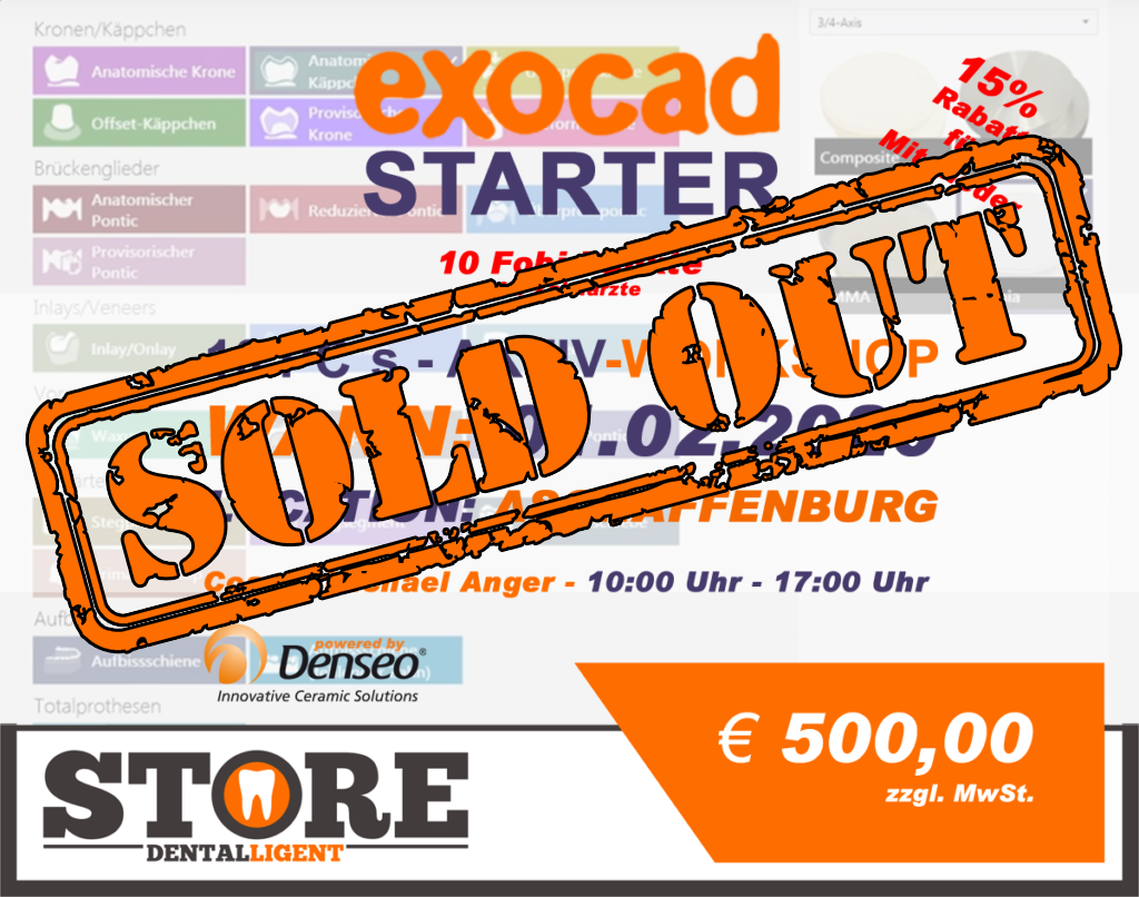 AUSVERKAUFT! - EXOCAD - STARTER - "AKTIV WORKSHOP"