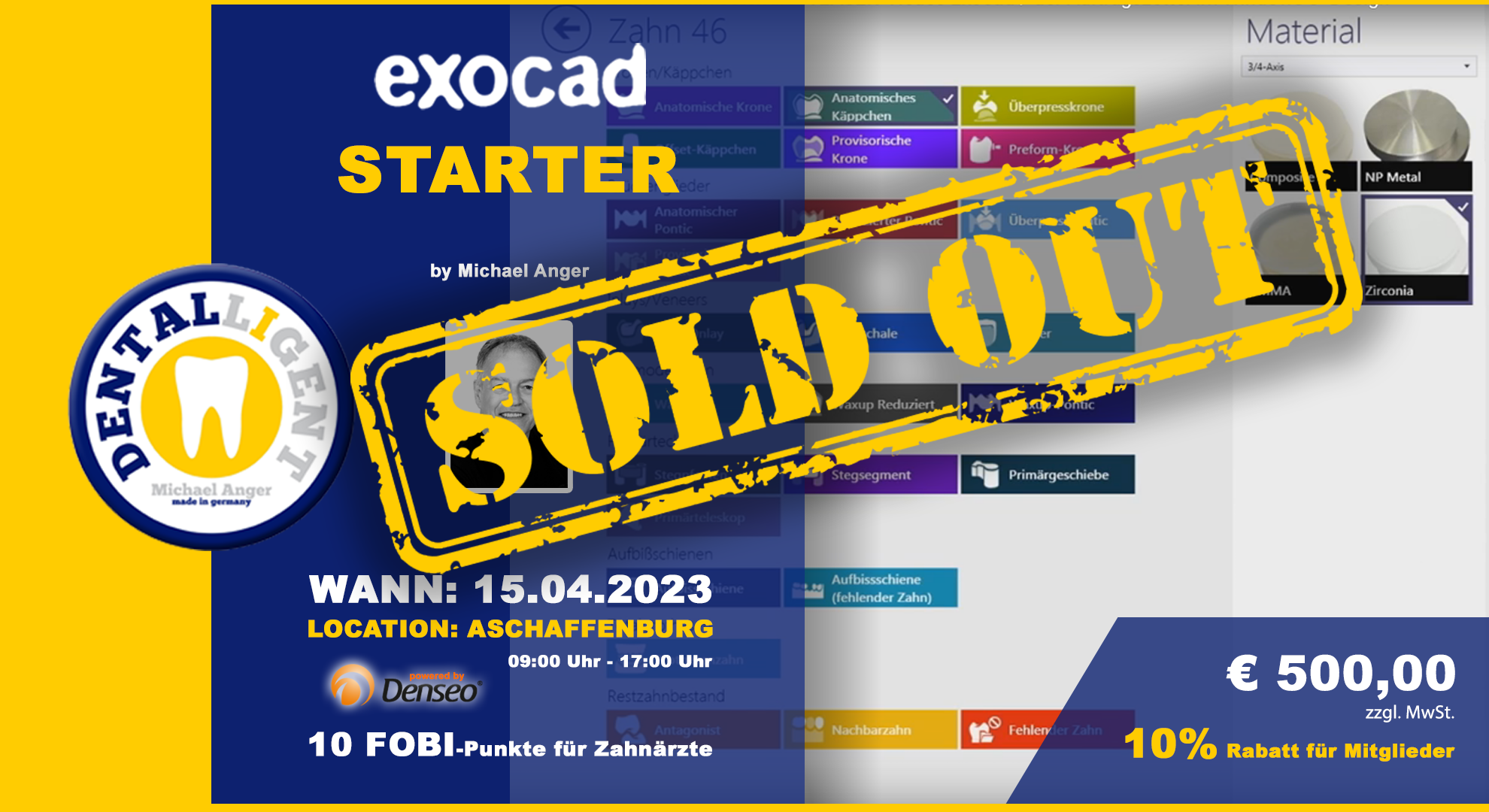 AUSVERKAUFT! EXOCAD - STARTER - "AKTIV WORKSHOP"