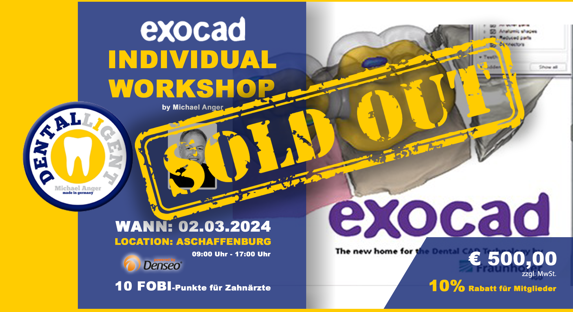 AUSVERKAUFT! - EXOCAD - INDIVIDUAL WORKSHOP by Michael Anger