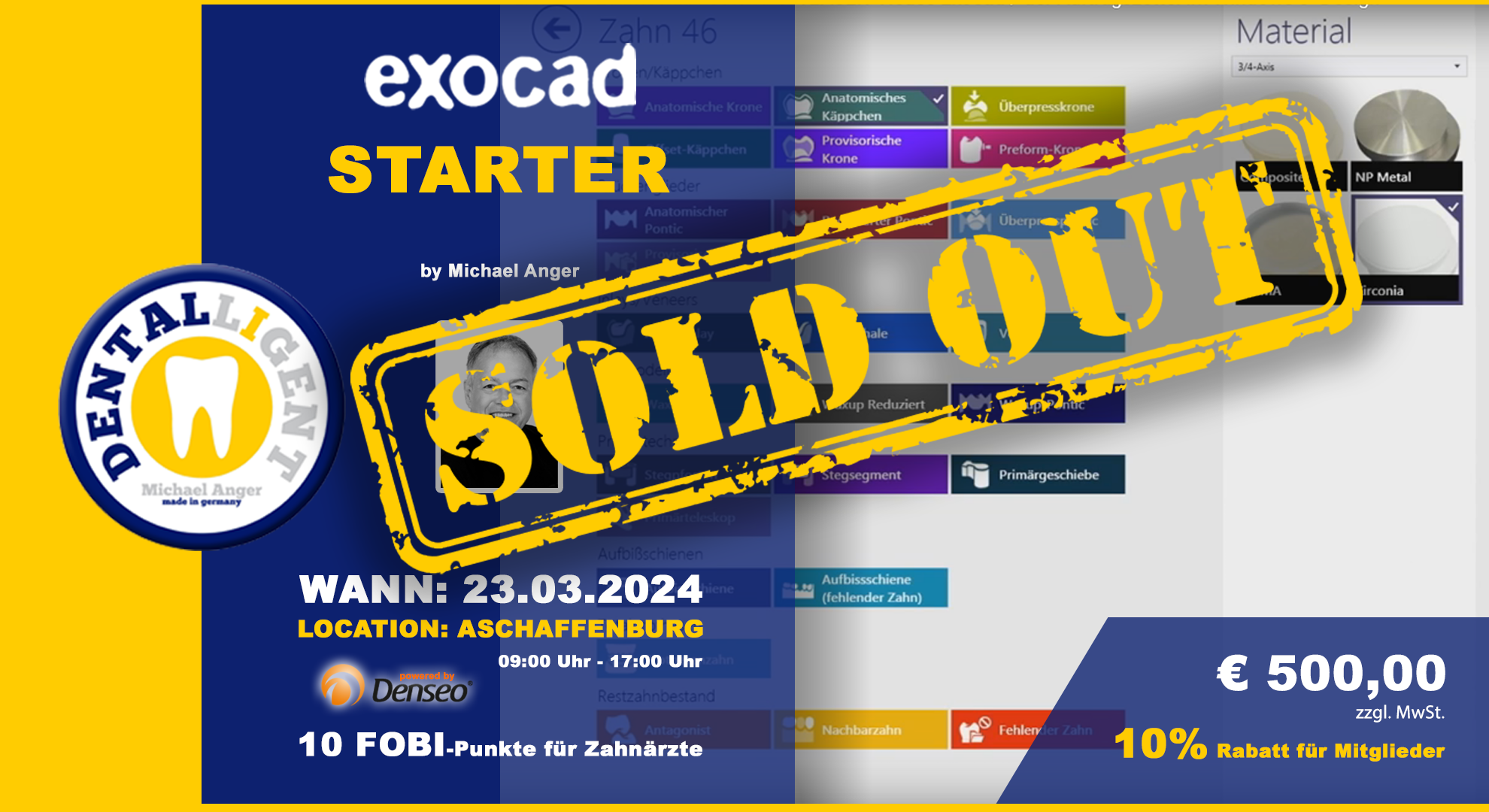 AUSVERKAUFT! - EXOCAD - STARTER - "AKTIV WORKSHOP"